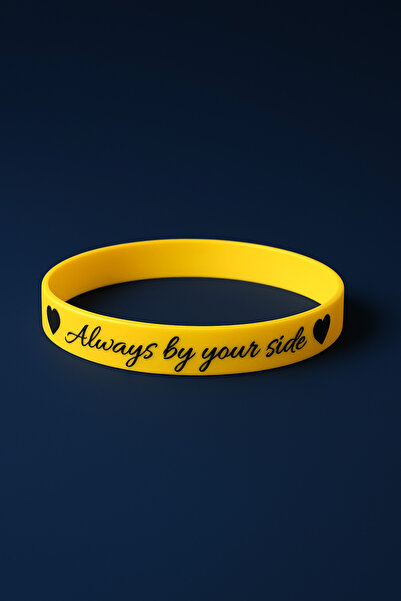 İyyaKee Women Men Silicone Bracelet Always by Your Side Written Flexible Brac...