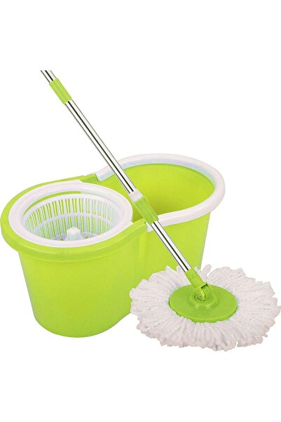 Twinkle Mart مجموعة دلو ممسحة دوارة مع عصارة 360 درجة ومقبض تلسكوبي (أخضر ليم...