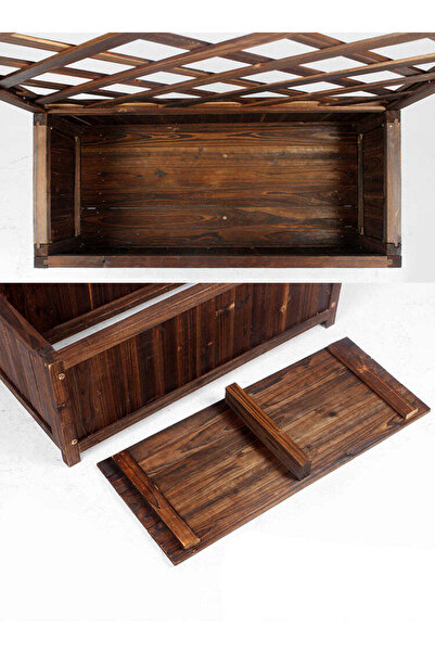 buz Jardinieră din lemn cu spalier, maro închis, 180 cm