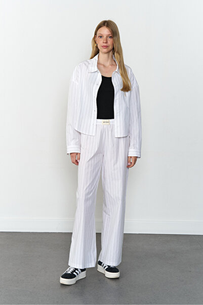 Beyyoglu Oversize Çizgili Gömlek