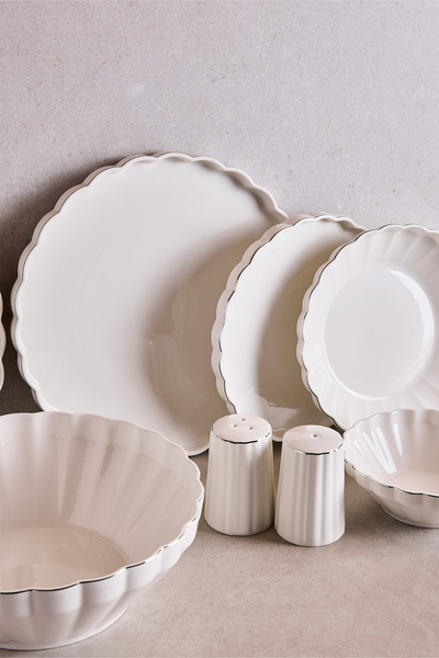 Perotti İstanbul Platin 29 Parça 6 Kişilik Porselen Yemek Takımı