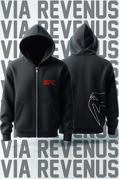 Vordevia سترة UFC أمامية وخلفية مطبوع للجنسين مكونة من بغطاء رأس خيوط K وسحاب...