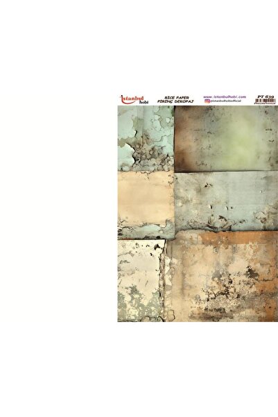 İstanbul Hobi ورق ديكور نحاسي 30×42 سم PT-639 جدار بتصميم عتيق