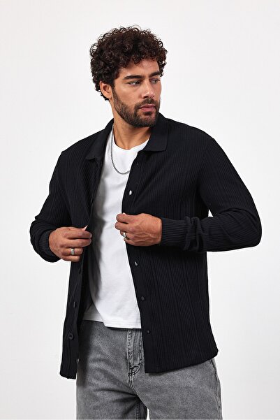 İLKCET MODA Мъжка кардиган с голям яка