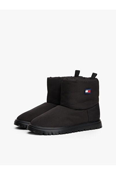 Tommy Hilfiger Women's Brand Logo Waterproof Warm Lined Black Boots & Booties Suitable for Winter Use
