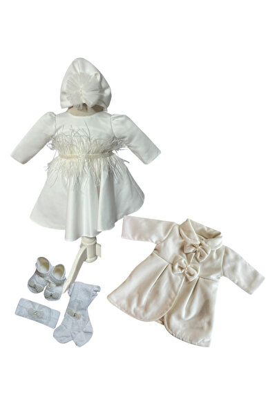 Botez Rochita fetita Anais – alb cu palton