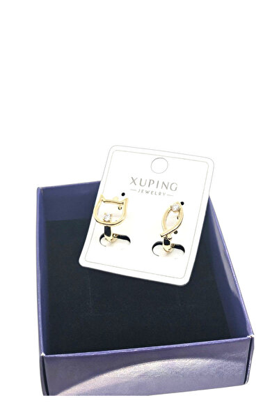 XUPING JEWELRY 14K Altın Renk Asimetrik Kedi & Balık Küpe | XP Baskılı 316L Çelik
