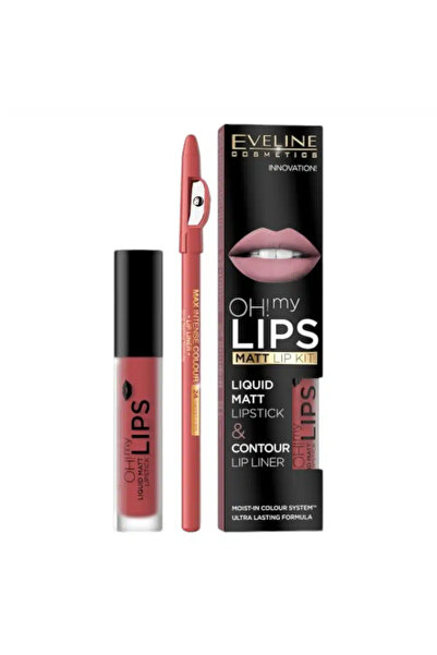 Eveline Cosmetics Eveline Oh! My Lips Liquid Lipstick and Lip Liner Deep Coral No. 15