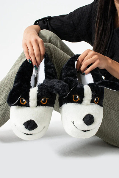 esil shoes ESİL Köpek Figürlü Yumuşak Taban Panduf Ev Botu