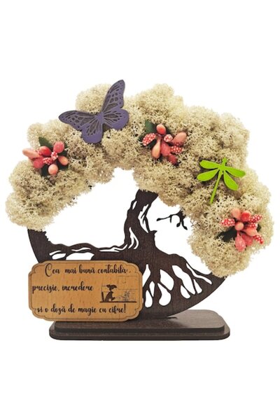 OEM Tablou decorativ „Copacul vieții” cu licheni stabilizați – mesajul „Cel m...