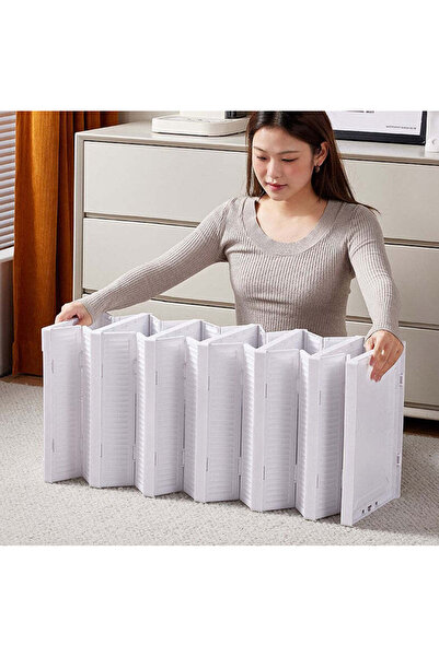 buz Shoe storage box, stackable shoe organizer 33.5 x 23.5 x 14 cm, white - 6 compartments