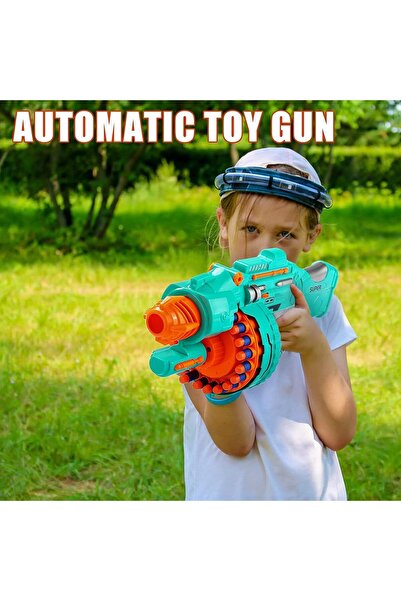 Generic Automatic Electric Foam Blaster Toy — 40 Foam Bullets, 20-Round Rotating Cylinder, Ages 6-12