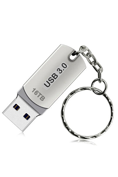 Flash Drive USB 16TB – Ultra-Large Capacity Metal USB Drive with Keychain, Mechanical Design