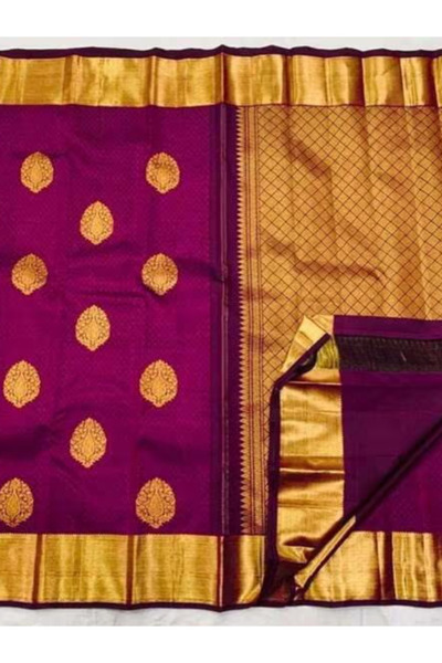 MYSMAR Wine Soft Silk Saree - MAF3592 | Wine