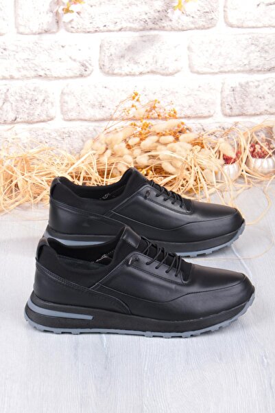 Mehmet Mete 42860 Face Lightweight Comfortable Rubber Laced Genuine Leather Men's Shoes