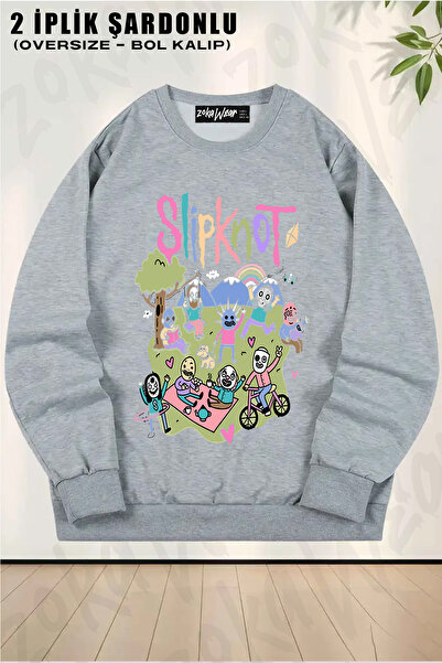 ZOKAWEAR Unisex Loose Fit Slipknot4 cu imprimeu Design supradimensionat guler...