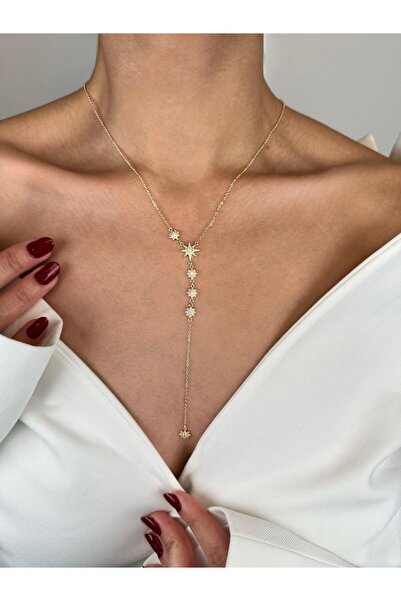 Kius Kuzey Yıldızı Gold Dekolte Kolye