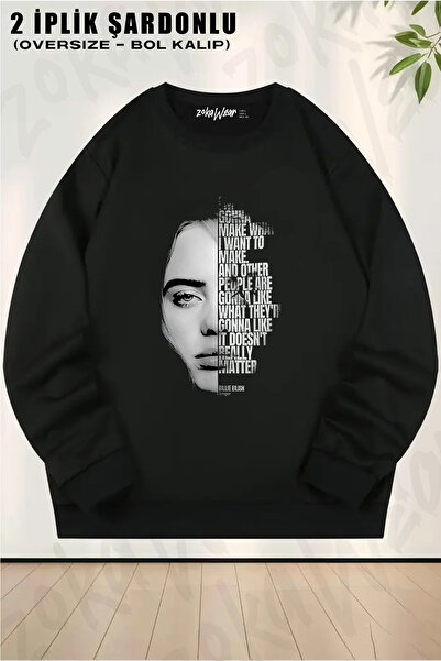 ZOKAWEAR Φούτερ Unisex Loose Fit Billie Eilish με τύπωμα Design oversized με ...