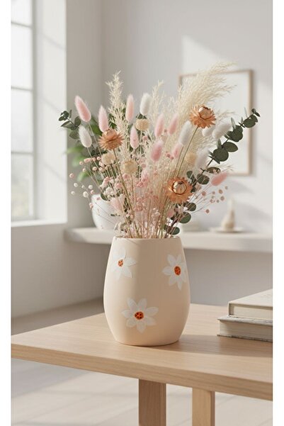 Maysa home El Yapımı Bohem Retro Papatyalı Desenli Pinterest Vazo 14 cm Masa ...
