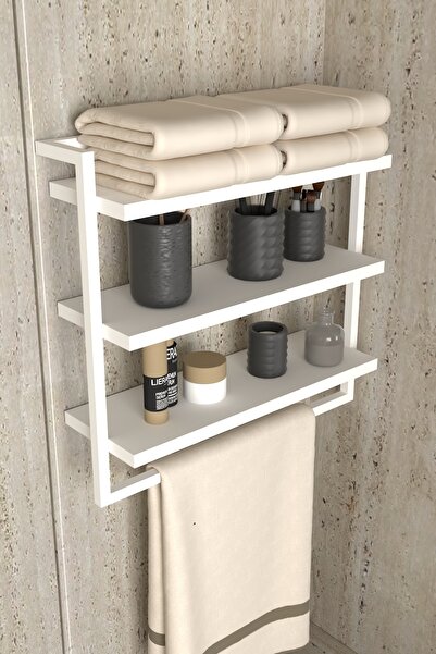 AJU Suport pentru prosoape cu 3 niveluri, bibliotecă, elegant și funcțional, ...