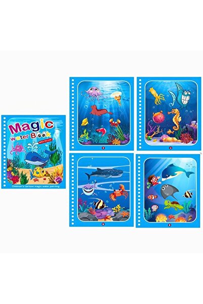 buz Carte de colorat cu apă magică, reutilizabilă, stil Montessori, animale m...