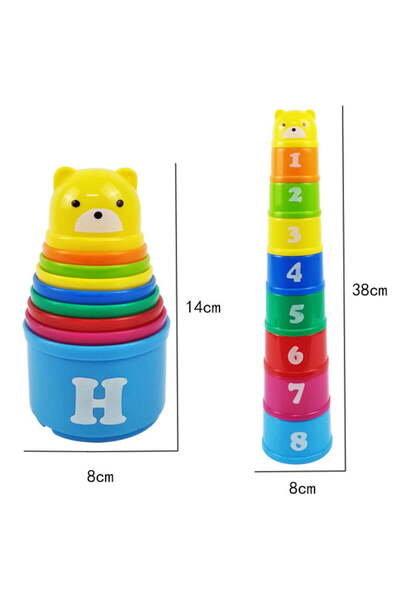 buz Stacking cubes, colored cubes, cube tower, building set with numbers and letters