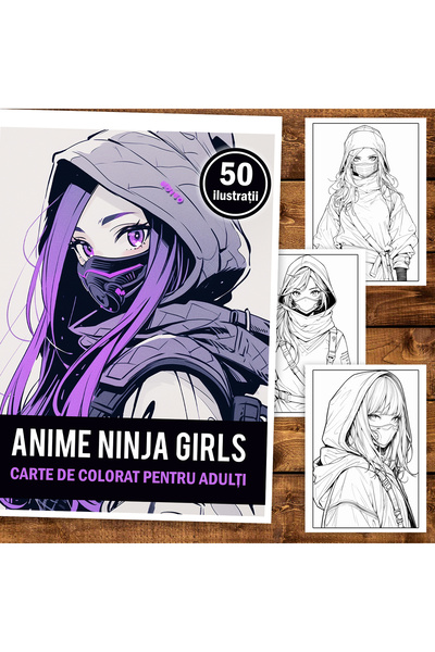 Legendary Gifts Βιβλίο ζωγραφικής, 50 εικόνες Anime Ninja Girls