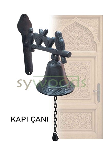 sywoods Pirinç antik kapı çanı dört kuşlu model dekoratif döküm kapı çalma oksit