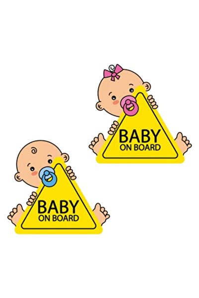 Folina Set doua stickere Baby on board Fetita si Baiat, lipire pe exterior