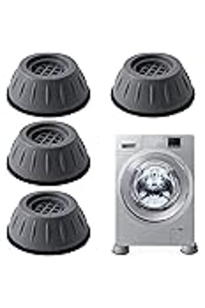 Golf Anti-Vibration Washing Machine Feet Pads, 4 pcs (Black, 4 cm)