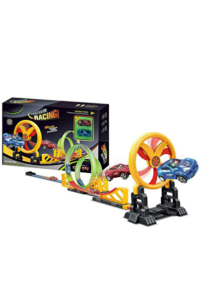 Gotel Circuit de mașini pentru cascadorii – 140 cm, cu lansator, rampă de săr...