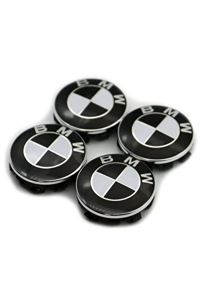 LinePartsBim Set 4 Emblem Caps Compatible BMW for Alloy Wheel Rims 68mm White...