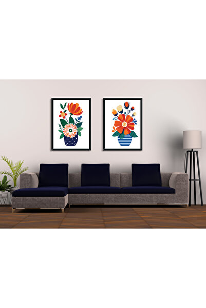 M&H Quality Set de pictură din MDF cu 3 piese, verde smarald și frunze aurii |   Model botanic de lux |   Montare ușoară fără perforare