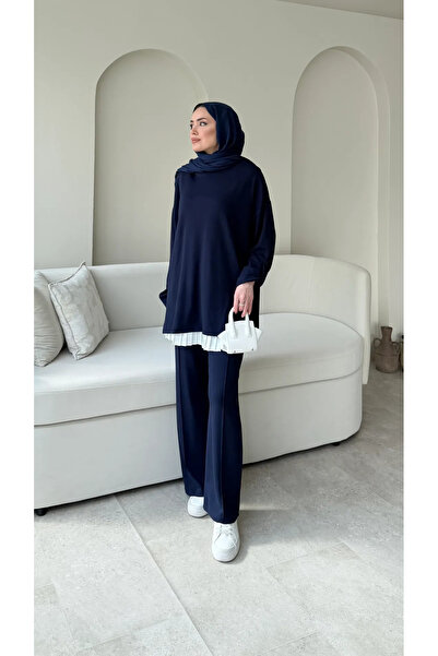 RFK Butik طقم نسائي مكون من قطعتين مع بنطلون - أزرق داكن