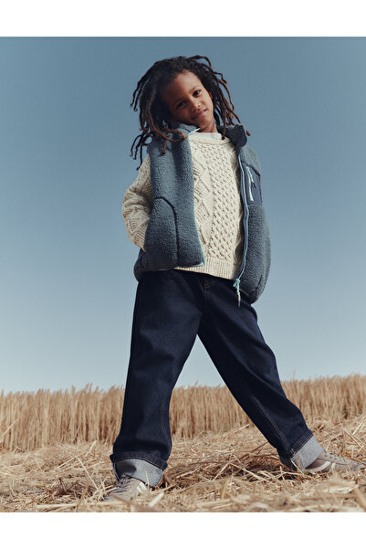 Marks & Spencer Pamuk Karışımlı Örgü Desenli Kazak (2–8 Yaş)