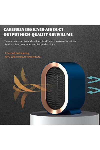 Flippy Mini Heater (PTC), 1200 W, Adjustable Thermostat, 19.5x12.5x12.5 cm, Blue