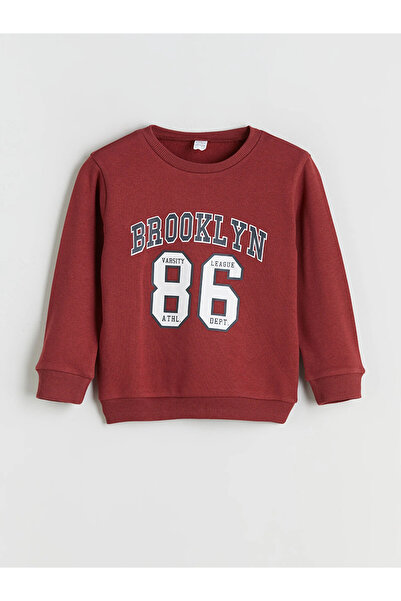 LC Waikiki LCW Kids Bordo Yaz cu imprimeu Swea pentru băieți tricou