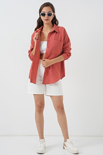 Hiccup BDART Детальна сорочка з великими ґудзиками з суміші льону