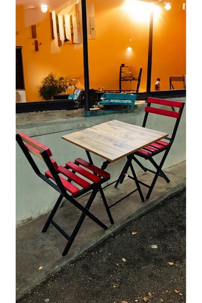 Modern Style Home Balkon Bahçe Mutfak 3'lü Bistro Set Katlanır Masa sandalye 60X60