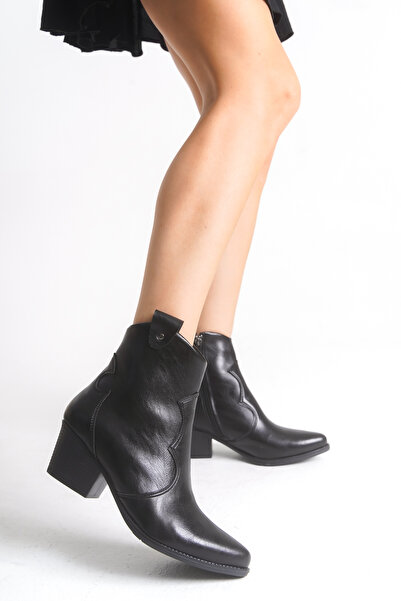 LEVONYA Γυναικείες μαύρες καουμπόικες μπότες καουμπόικου τύπου Western