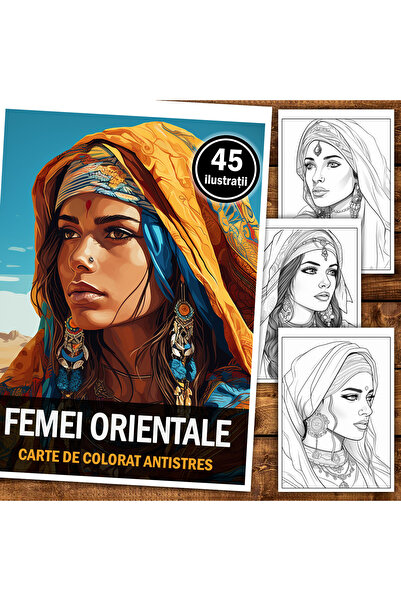 Legendary Gifts Книга за рисуване, 45 илюстрации, Ориенталски жени