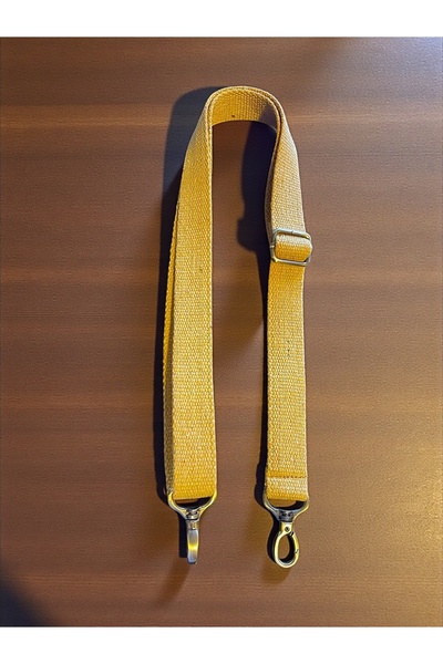 Nuggita Curea de geantă ajustabilă din bumbac, culoare muștar