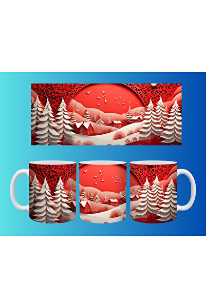 Evion Christmas Pine Tree Themed Mug – Warm Gift for Winter