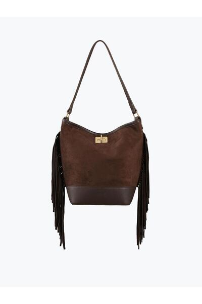 Juste Suede Tassel Shoulder Bag Brown