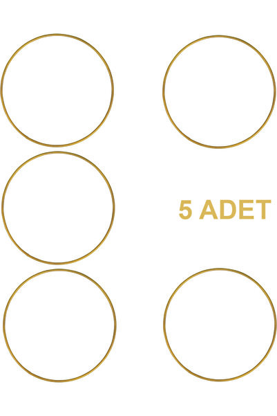 shop Makrome Halkası 5 Adet 38 cm MAT GOLD – Kapı & Duvar Süsü, Çiçek Çelenk ...