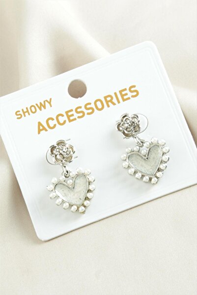 ZERO LAND MTXDPN كارديان تريند لؤلؤ (155642) أقراط - لون فضي