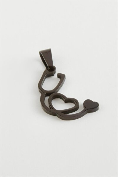 LTG Nova Mtxdpn Steteskop Heart Steel Pendant (183925) 2 Cm-Black