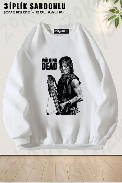 ZOKAWEAR Унисекс прекалено голям размер Даръл Диксън от „Вървящите мъртви“ с ...