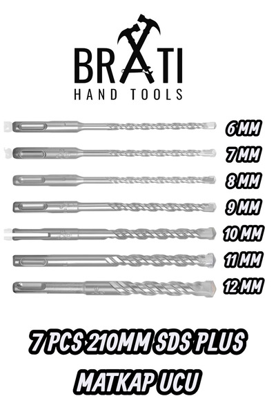 BRATİ HAND TOOLS Sds Plus Kırıcı Delici Hilti Duvar ve Beton Delme Matkap Ucu...