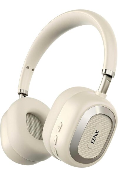 Denx DX656 Wireless Bluetooth Headphones – Over Ear Headset with Mic, Deep Bass, Beige